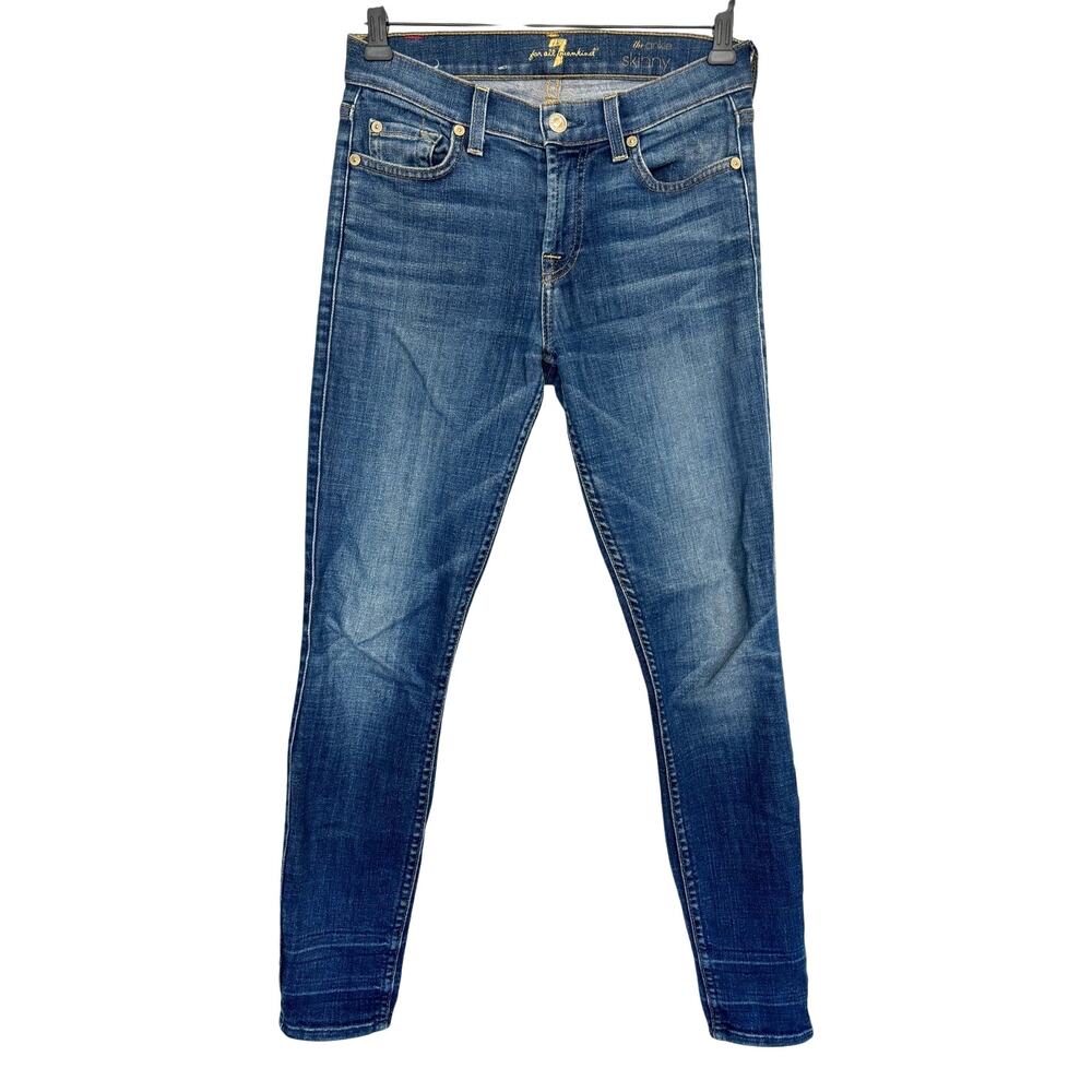 7 For All Mankind The Skinny Ankle, Medium Blue, Women's Size 24